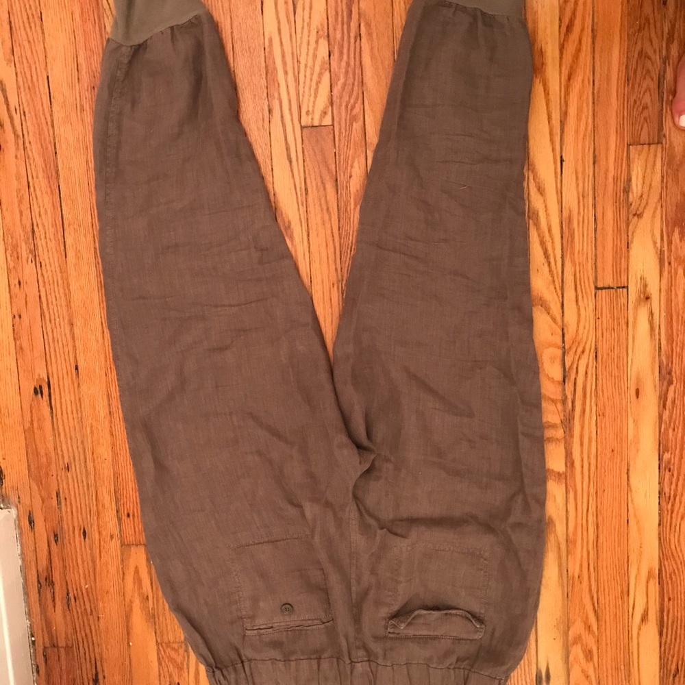 Joie green linen joggers